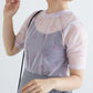 sheer ribbon top (purple) *JP