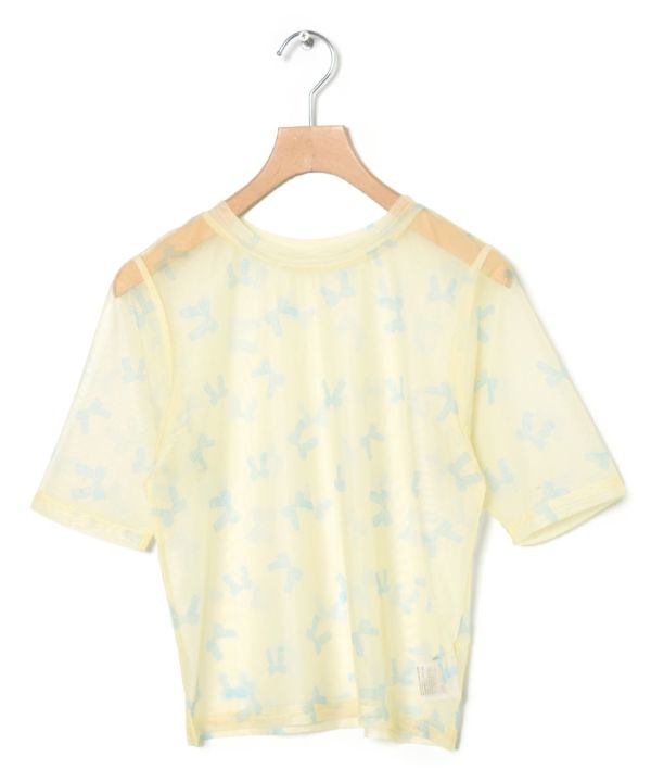 sheer ribbon top (yellow) *JP