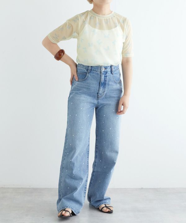 sheer ribbon top (yellow) *JP