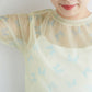 sheer ribbon top (yellow) *JP