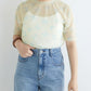 sheer ribbon top (yellow) *JP