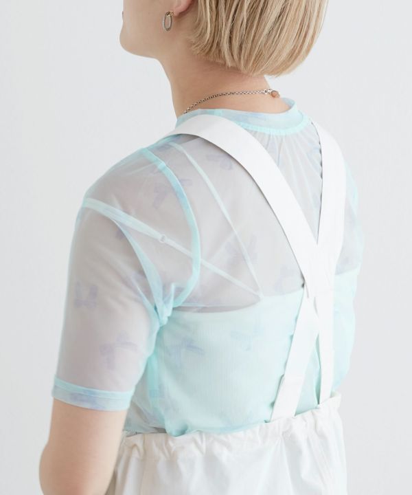 sheer ribbon top (blue) *JP