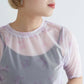 sheer ribbon top (purple) *JP