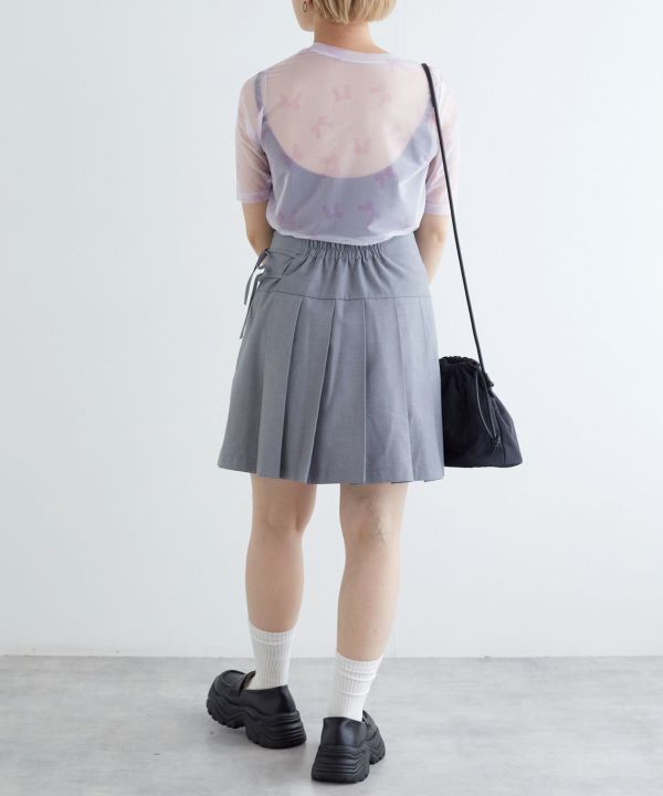 sheer ribbon top (purple) *JP