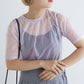 sheer ribbon top (purple) *JP