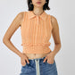 cable knit polo top (orange) *JP