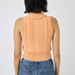 cable knit polo top (orange) *JP