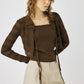 ribbon knit set (brown) *JP