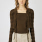 ribbon knit set (brown) *JP