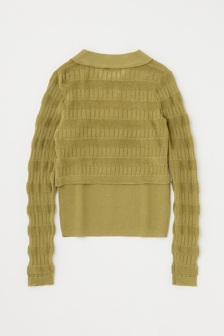 ribbon knit set (khaki) *JP