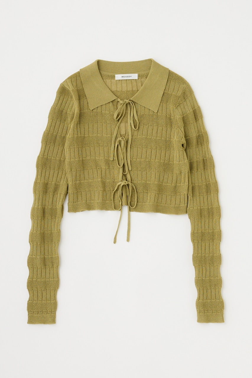 ribbon knit set (khaki) *JP