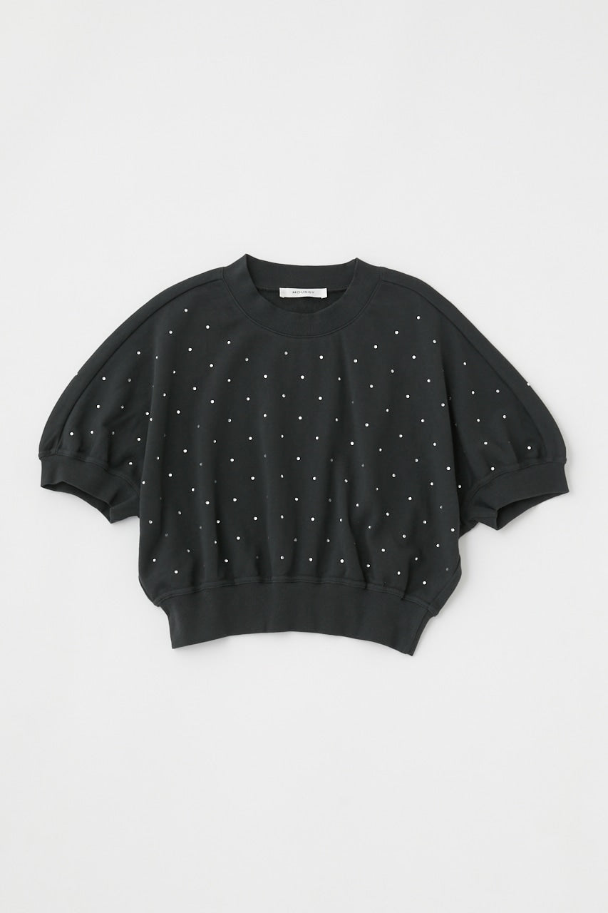 rhinestone sweatshirt (black) *JP