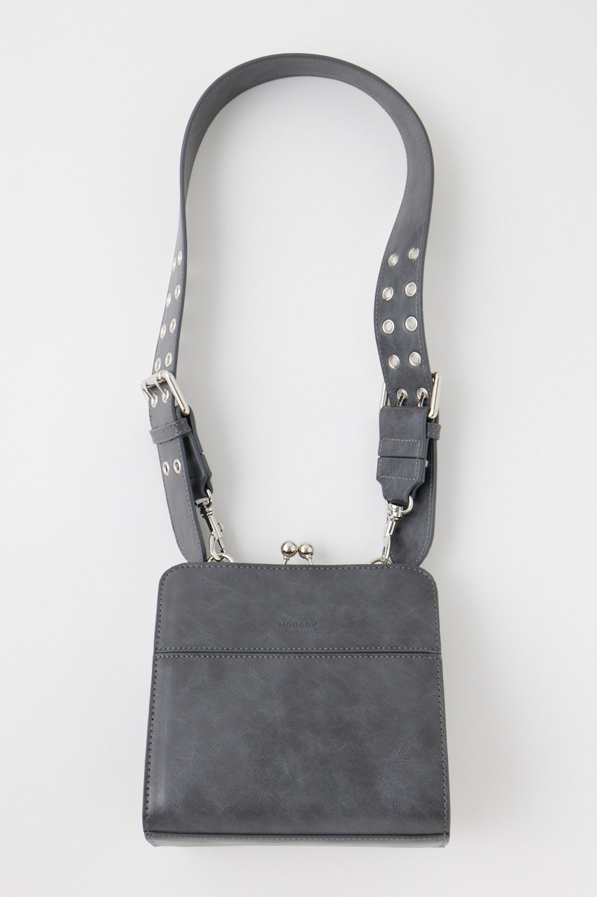 clasp eyelet shoulder bag (charcoal) *JP