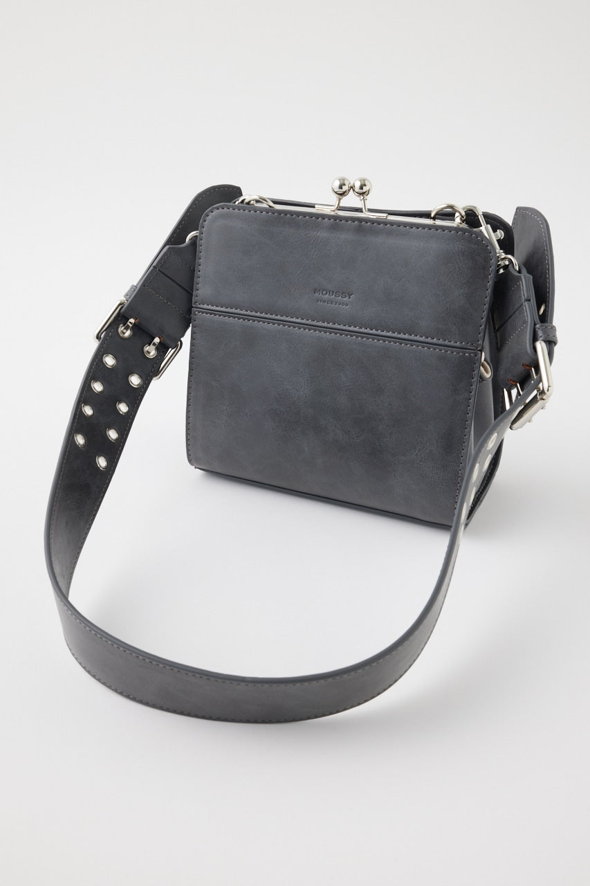 clasp eyelet shoulder bag (charcoal) *JP