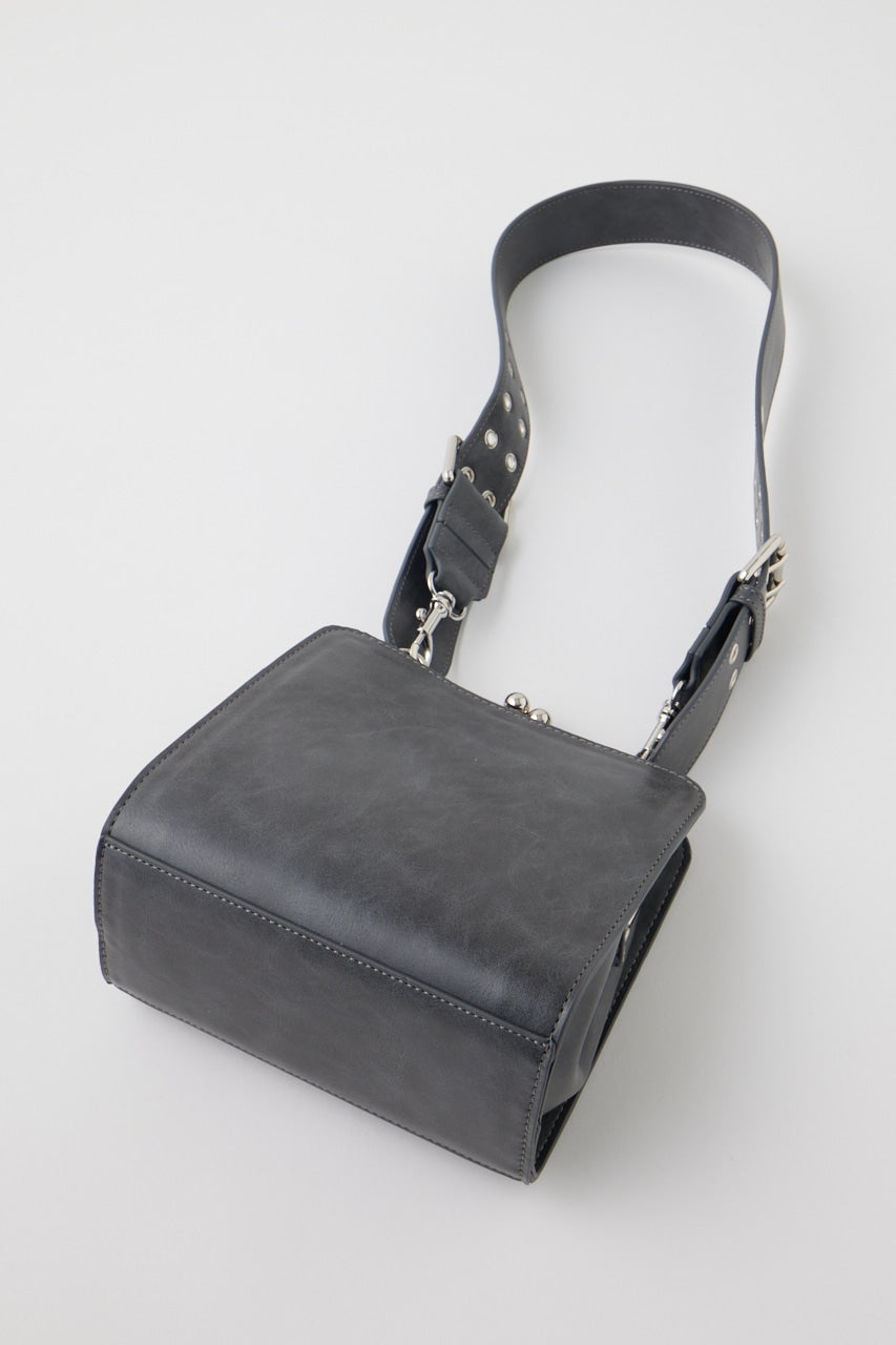 clasp eyelet shoulder bag (charcoal) *JP