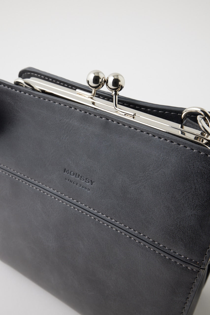 clasp eyelet shoulder bag (charcoal) *JP