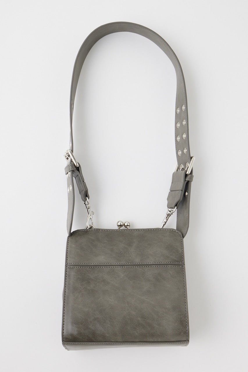 clasp eyelet shoulder bag (khaki grey) *JP