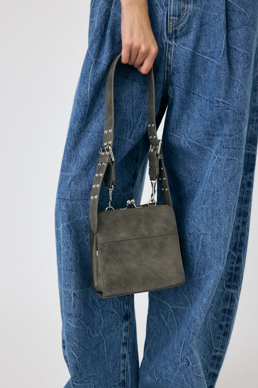 clasp eyelet shoulder bag (khaki grey) *JP