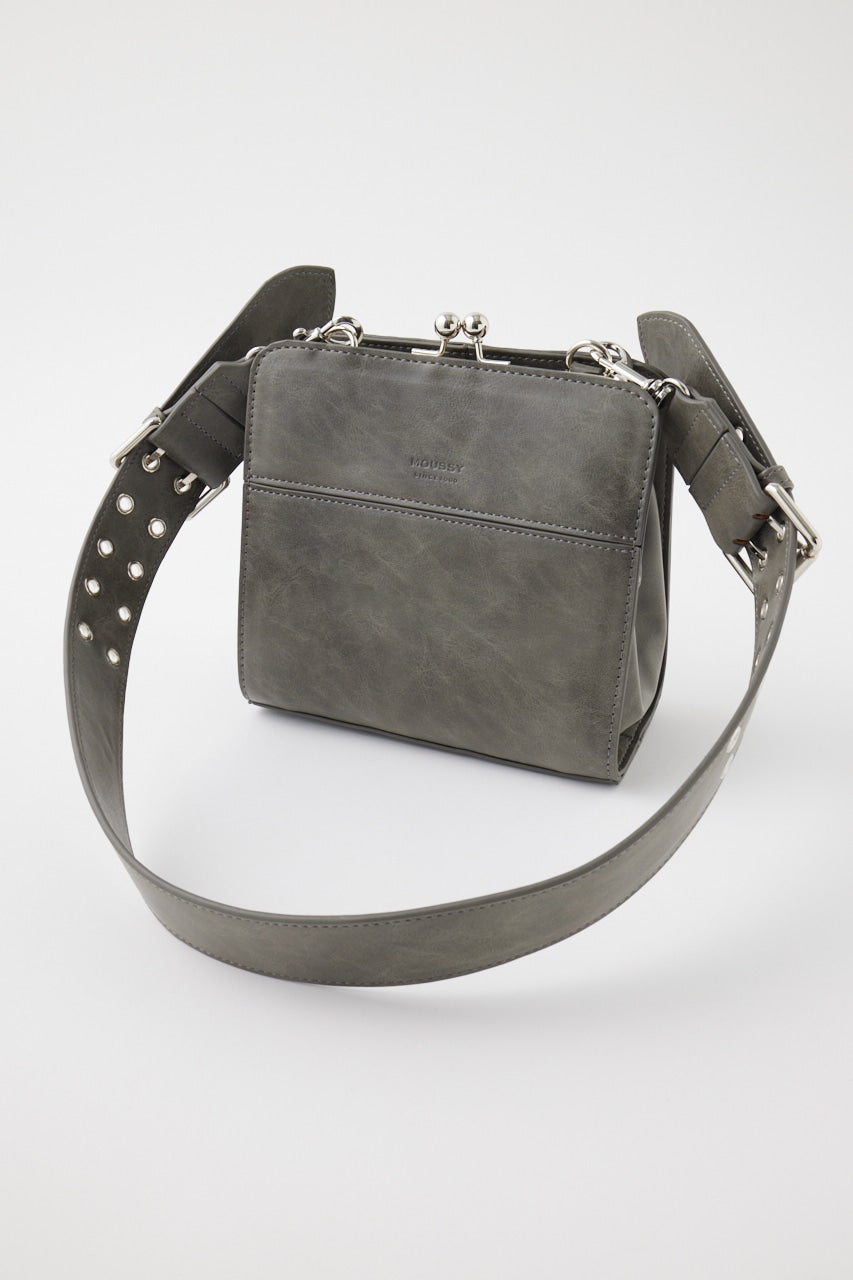 clasp eyelet shoulder bag (khaki grey) *JP