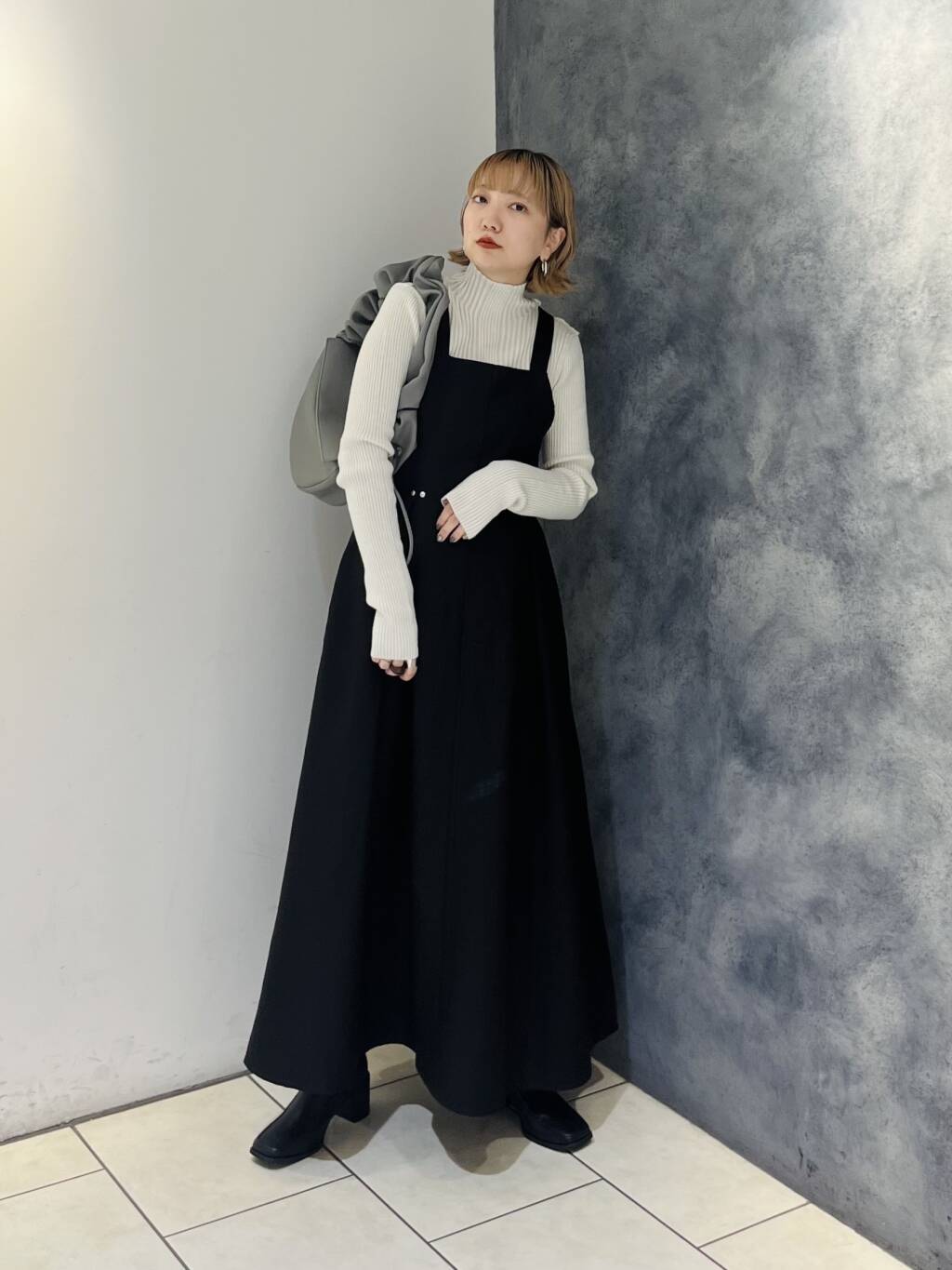 front tuck jumper skirt (black) *JP