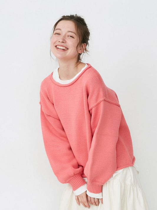 crew neck knit (pink) *JP