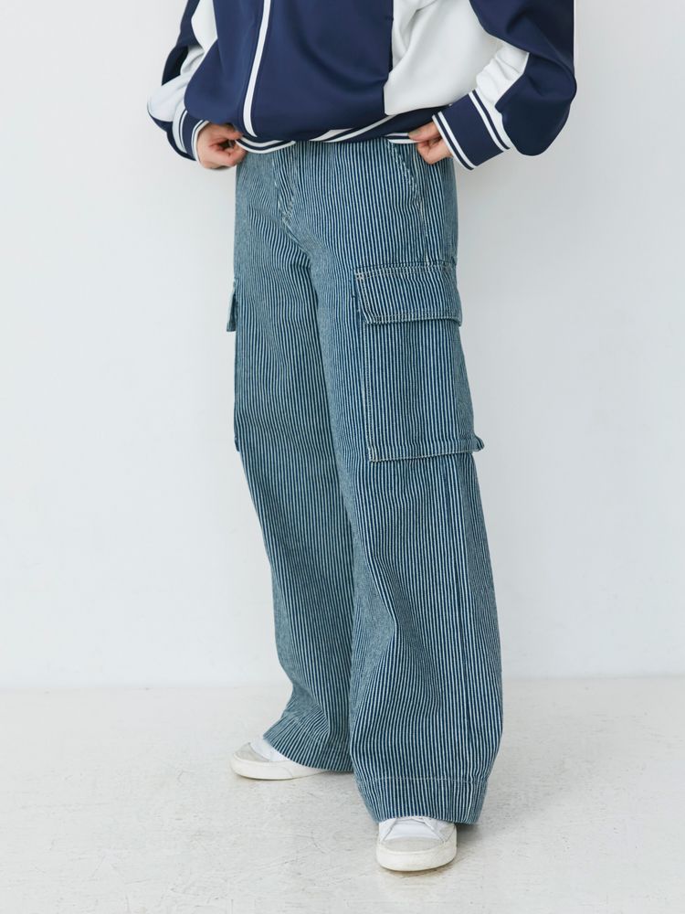 cargo loose denim jeans (denim) *JP