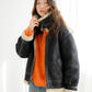 faux mouton boa coat (black) *JP