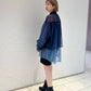 layered sheer shirt (navy x blue) *JP