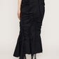 cut out gather skirt (black) *JP