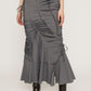 cut out gather skirt (grey) *JP