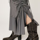 cut out gather skirt (grey) *JP