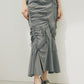 cut out gather skirt (grey) *JP