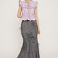 cut out gather skirt (grey) *JP