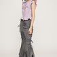 cut out gather skirt (grey) *JP