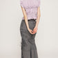 cut out gather skirt (grey) *JP