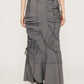 cut out gather skirt (grey) *JP