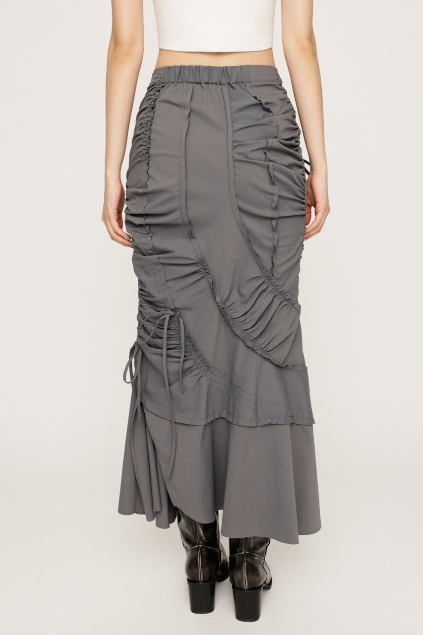 cut out gather skirt (grey) *JP