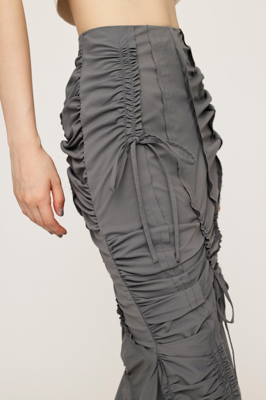 cut out gather skirt (grey) *JP