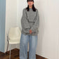 volume knit mini dress (gray) *JP