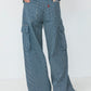 cargo loose denim jeans (denim) *JP