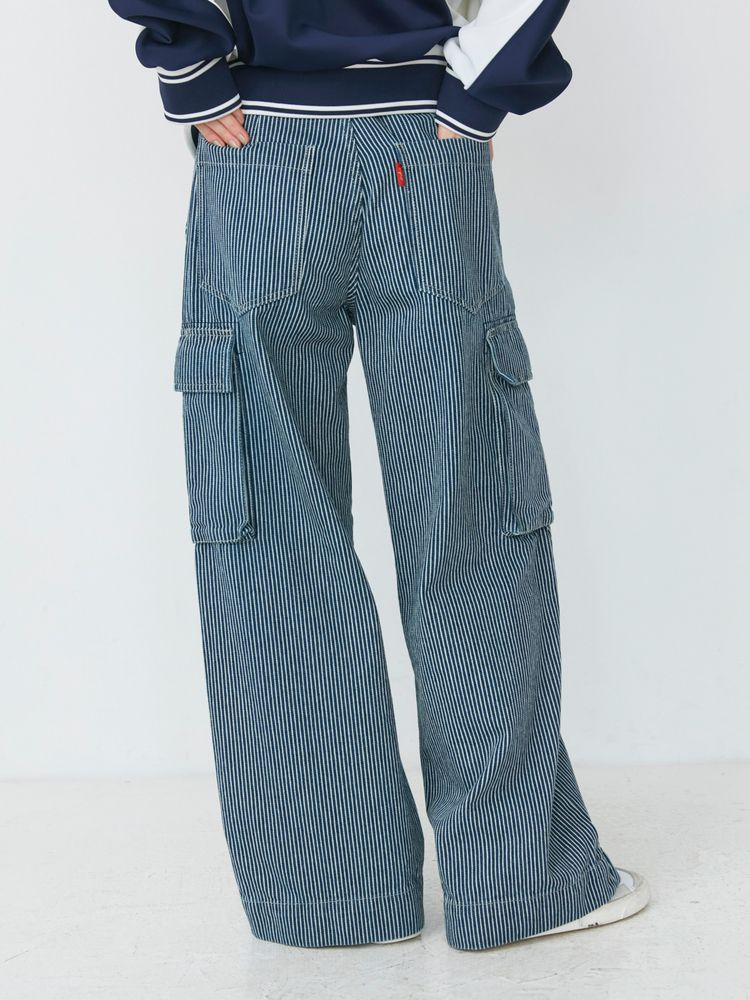 cargo loose denim jeans (denim) *JP