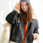 faux mouton boa coat (black) *JP