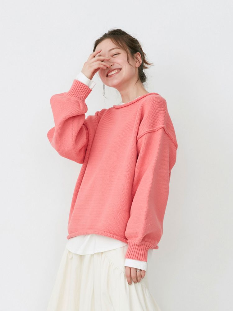 crew neck knit (pink) *JP