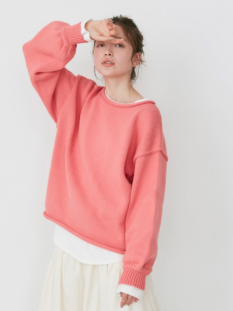 crew neck knit (pink) *JP