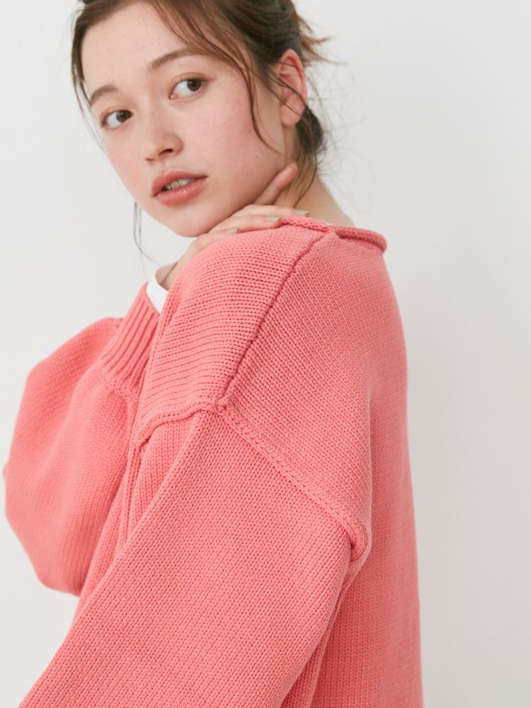 crew neck knit (pink) *JP