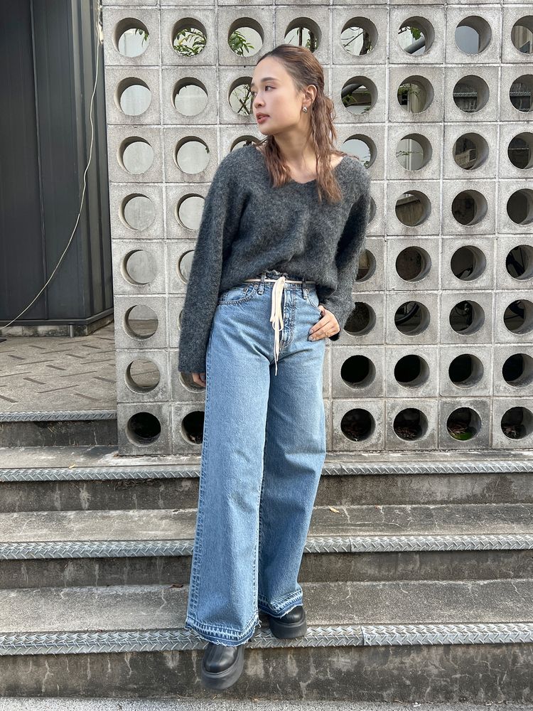 waist design loose jeans <made in Japan>