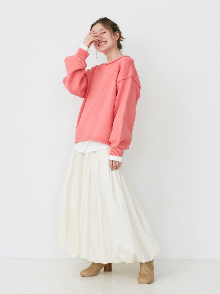 crew neck knit (pink) *JP