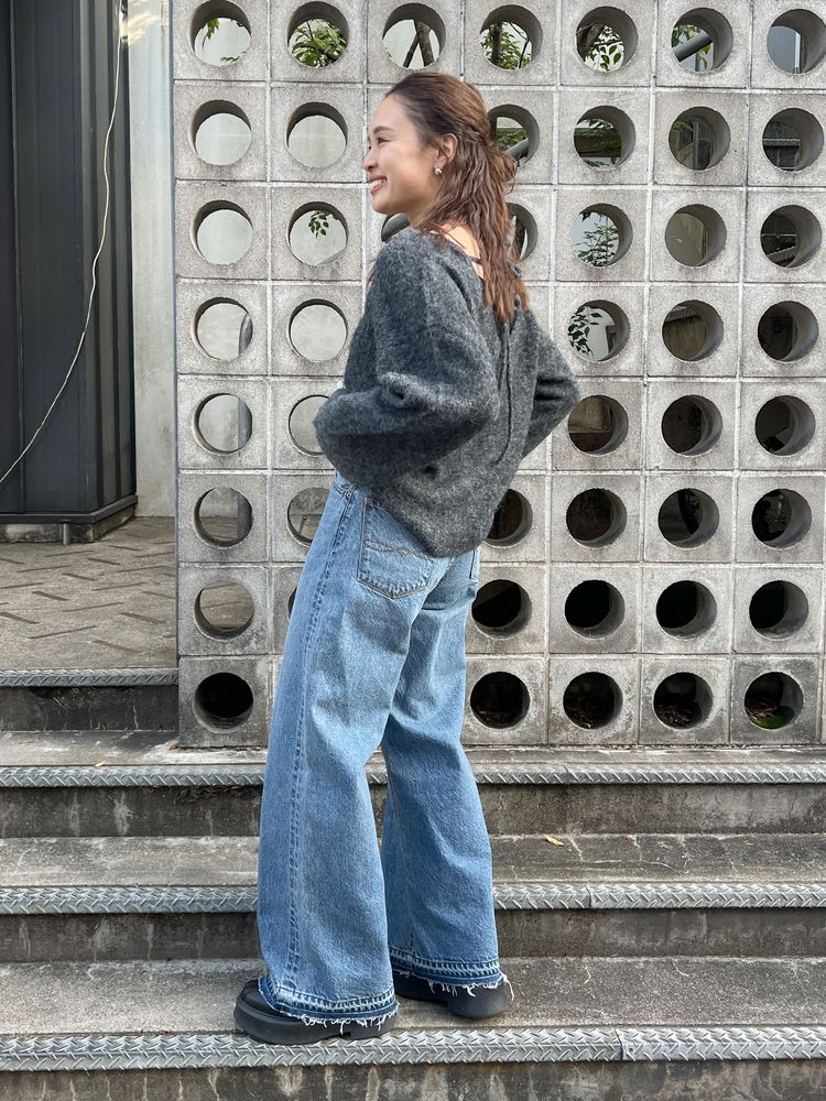 waist design loose jeans <made in Japan>