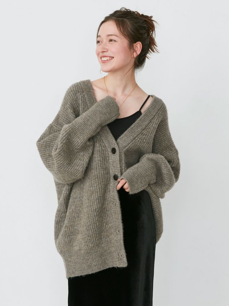 soft knit cardigan (grey) *JP