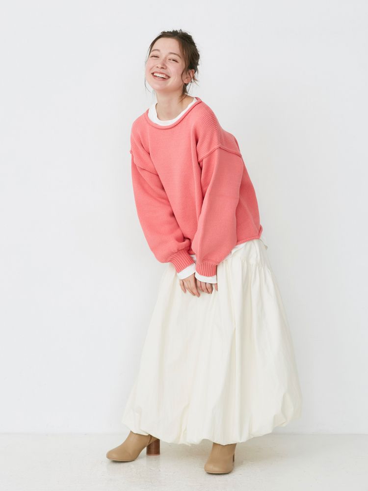 crew neck knit (pink) *JP